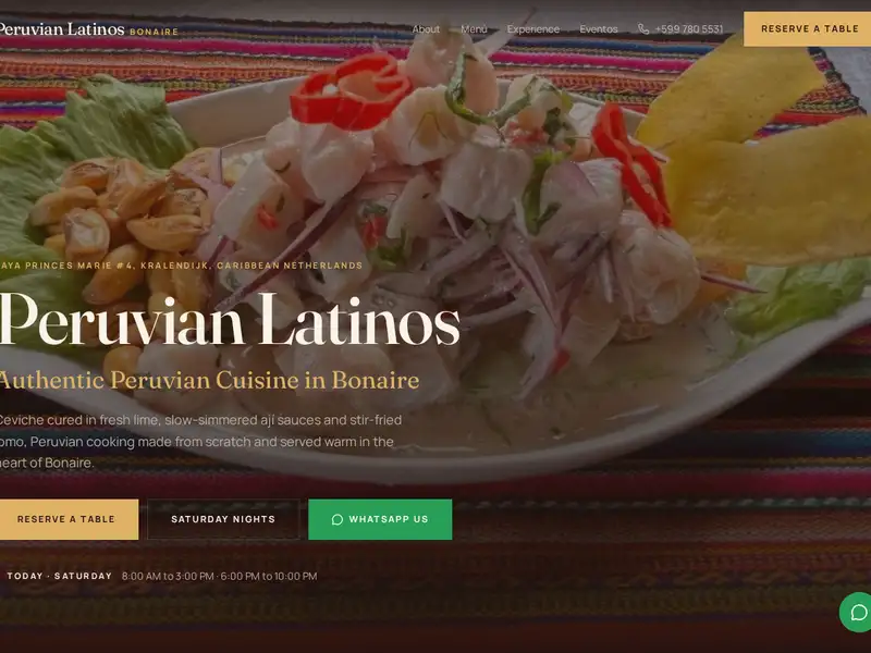 Peruvian Latinos website designed by Nelson Web Solutions | Restaurant Website